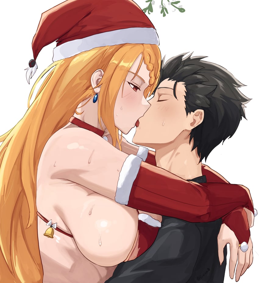 natsuki subaru and priscilla barielle (re:zero kara hajimeru isekai seikatsu) drawn by akihitoevon