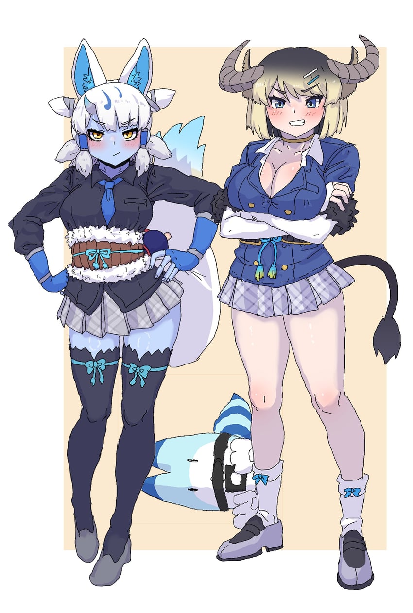 lucky beast, ginkaku, and gyumaou (kemono friends and 1 more) drawn by kumasyan1998