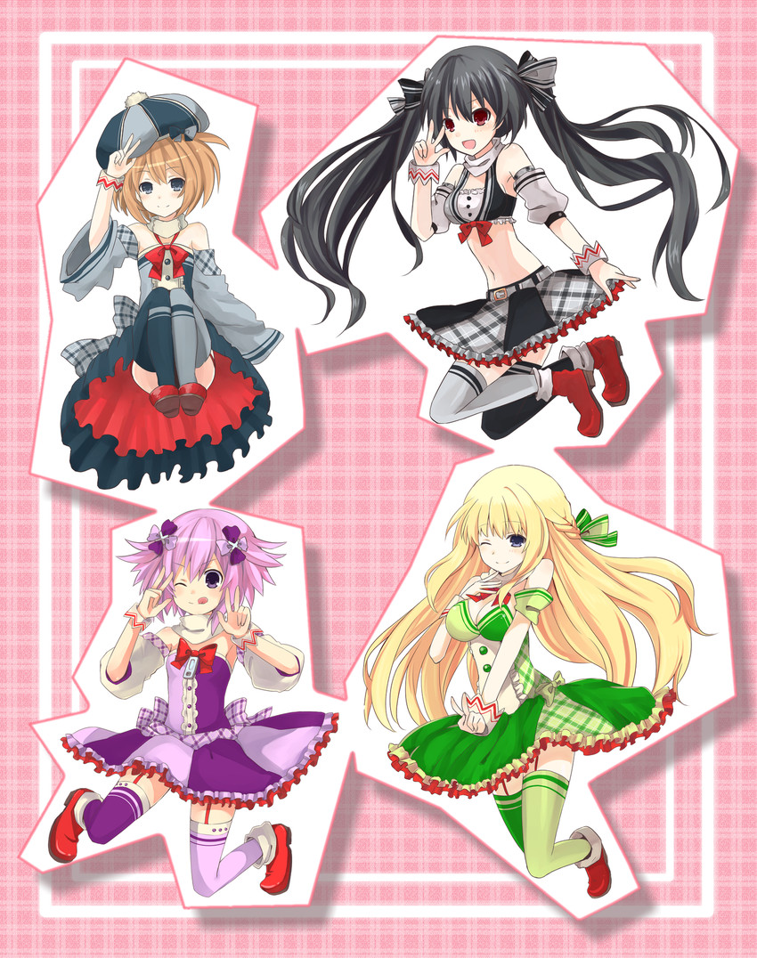 neptune, noire, blanc, and vert (neptune) drawn by sakura_hayato
