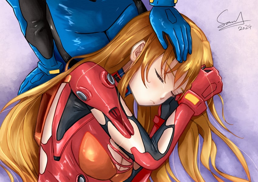 souryuu asuka langley and ikari shinji (neon genesis evangelion and 1 more) drawn by akiranogo2000