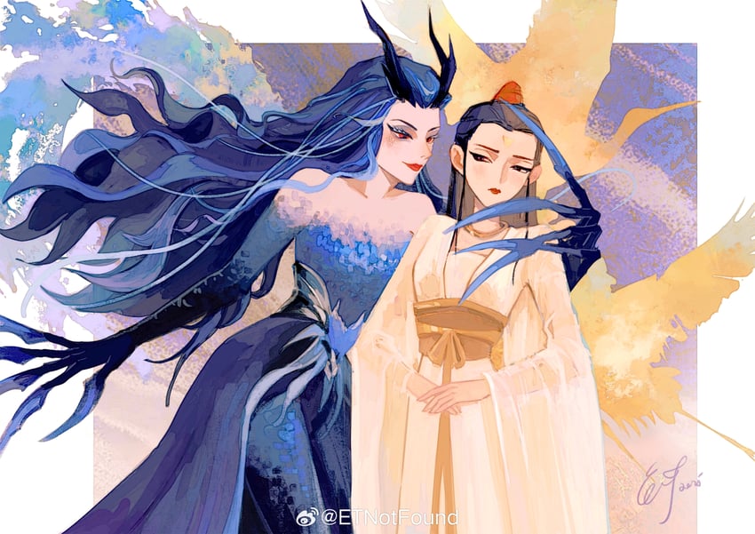 ao run and hetong (nezha zhi motong jiangshi) drawn by weibo_5329299389