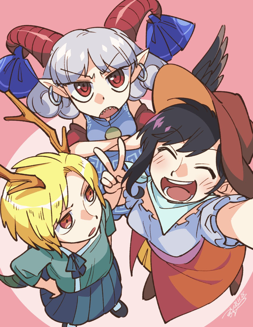 kicchou yachie, kurokoma saki, and toutetsu yuuma (touhou) drawn by shikido_(khf)