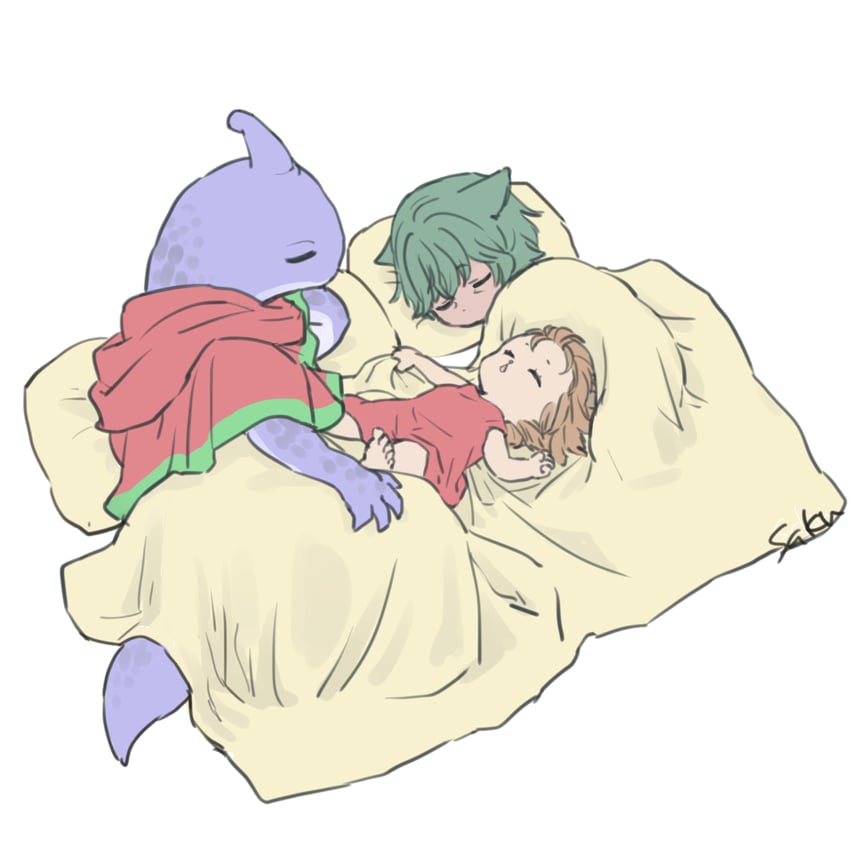 wuk lamat, koana, and zoraal ja (final fantasy and 1 more) drawn by saku_ff11
