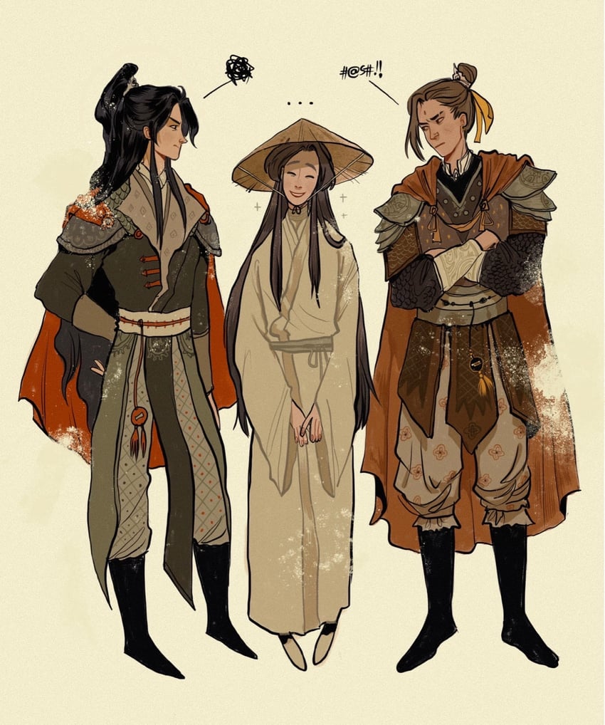 xie lian, mu qing, and feng xin (tianguan cifu) drawn by yaroslava_murashko