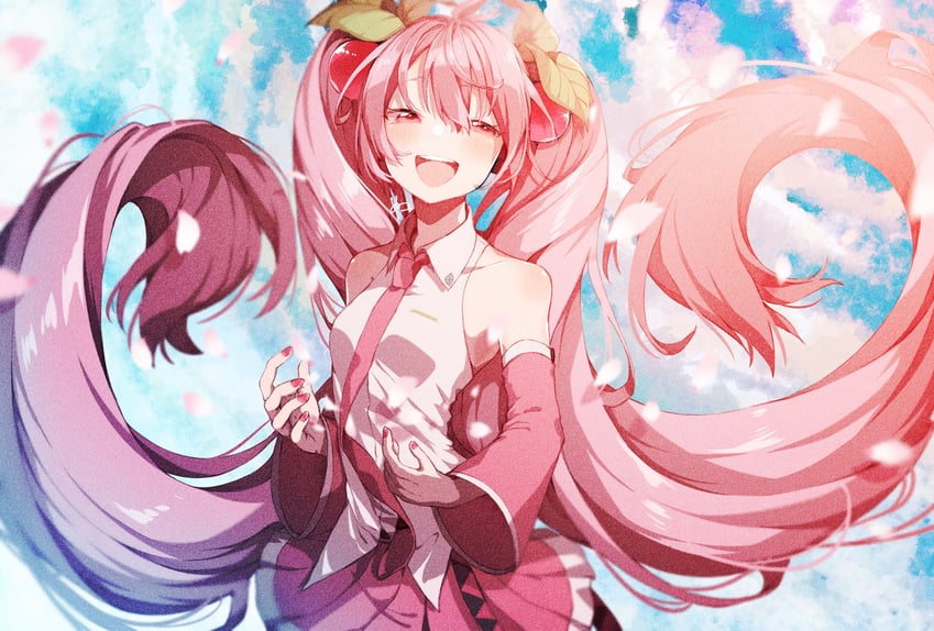 hatsune miku and sakura miku (vocaloid) drawn by nuko_0108