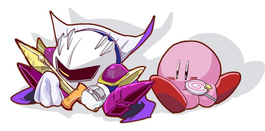 kirby and meta knight (kirby and 1 more) drawn by ikemen_san and pye_ji