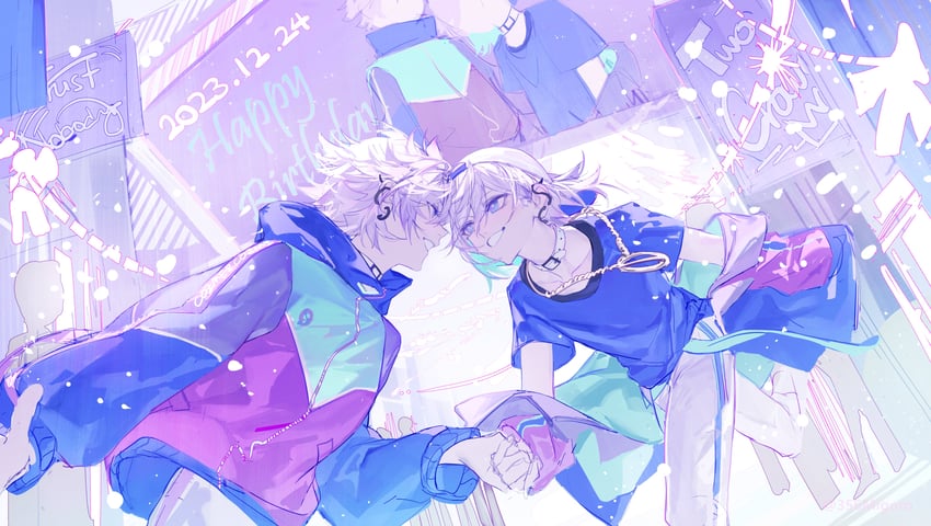 yatonokami kanata and yatonokami nayuta (paradox live) drawn by 356migoro