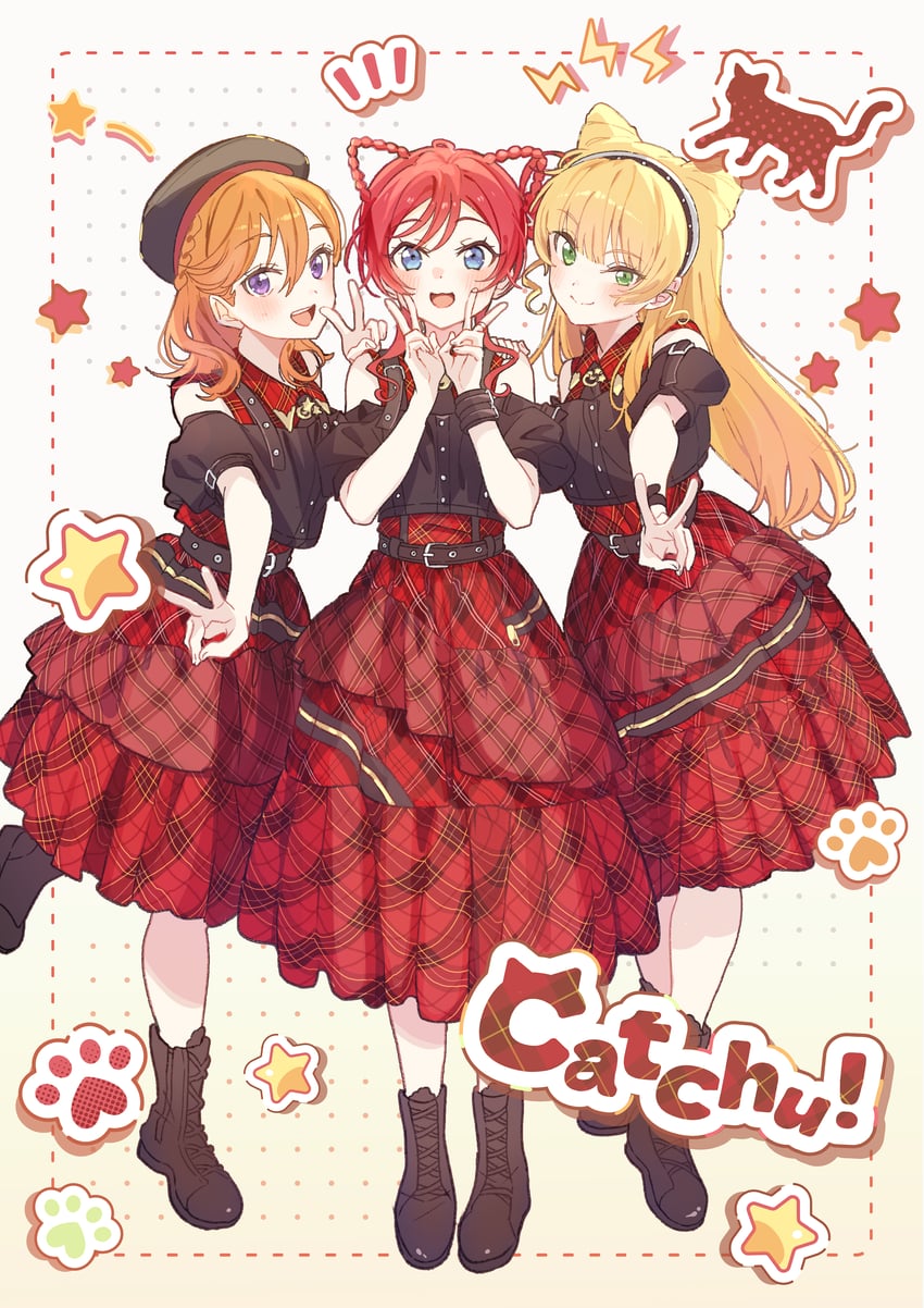 shibuya kanon, heanna sumire, and yoneme mei (love live! and 1 more) drawn by ban_(one_ban7241)