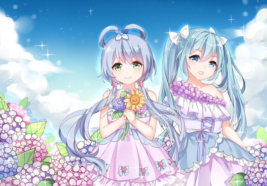 hatsune miku and luo tianyi (vocaloid and 1 more) drawn by chuor_(chuochuoi)