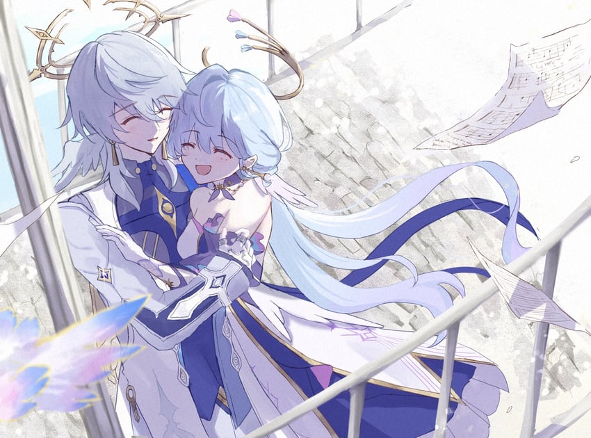 robin and sunday (honkai and 1 more) drawn by shino_38