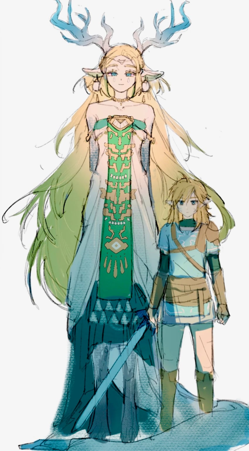 link, princess zelda, and light dragon (the legend of zelda and 1 more) drawn by ciru093