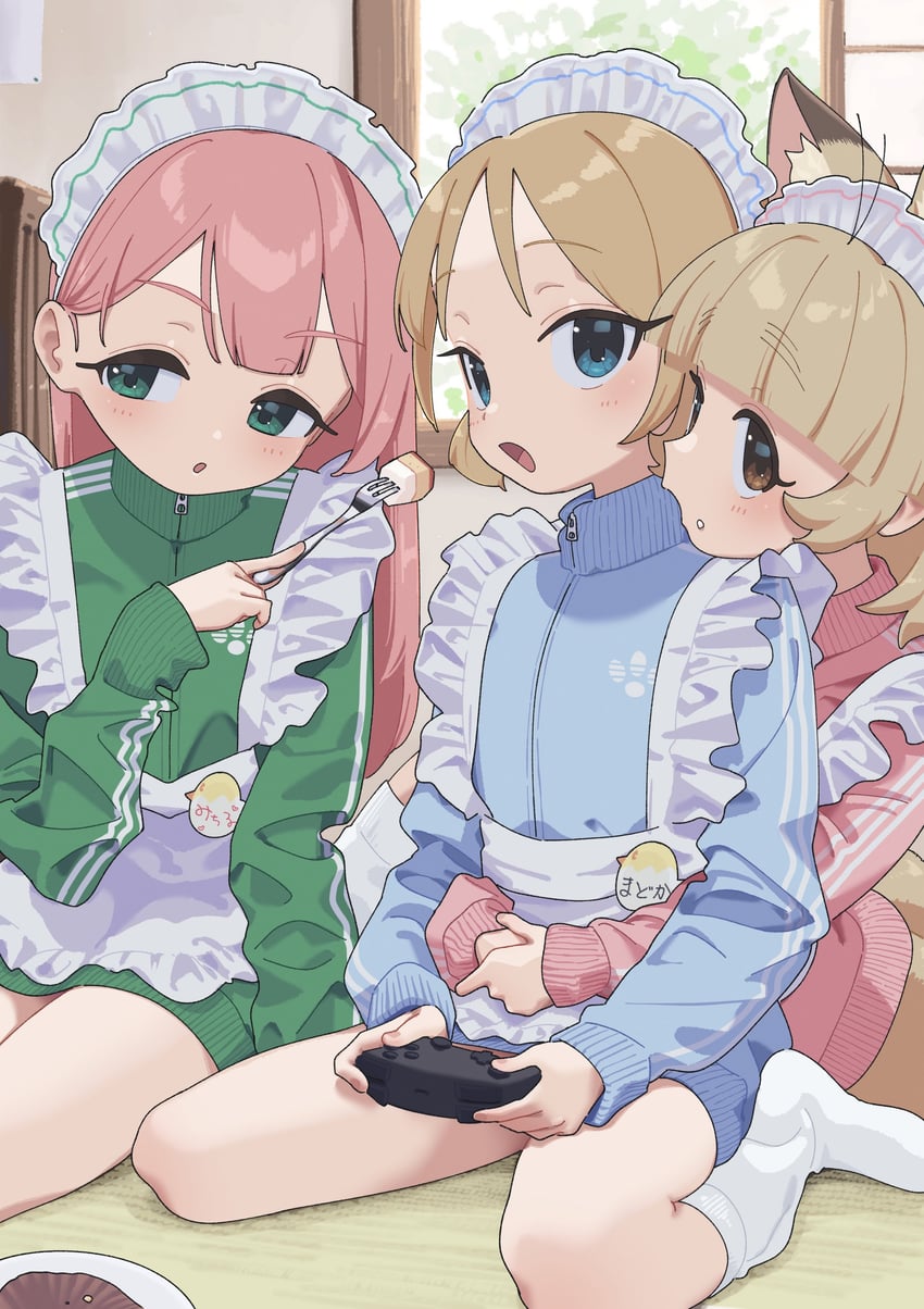 susuki madoka, susuki michiru, and nuka-chan (original) drawn by bouen
