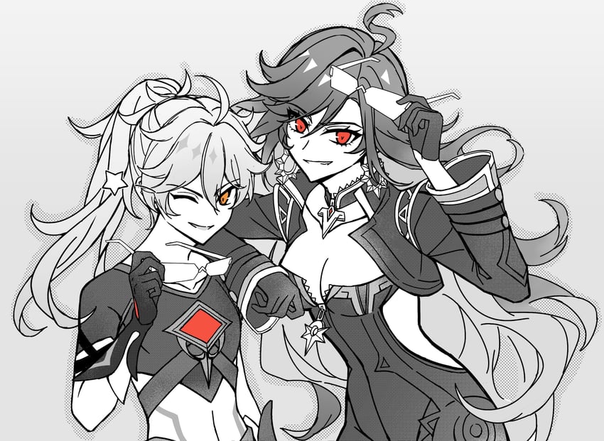 aether and mavuika (genshin impact) drawn by hao_lei_a