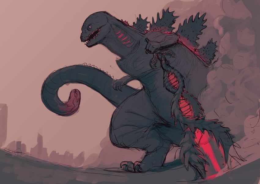 godzilla (godzilla and 1 more) drawn by steel_neck
