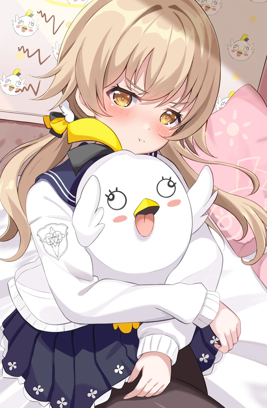 hifumi and peroro (blue archive) drawn by crouching_start