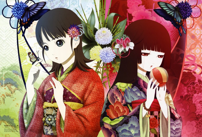 enma ai and mikage yuzuki (jigoku shoujo and 1 more) drawn by oka_mariko