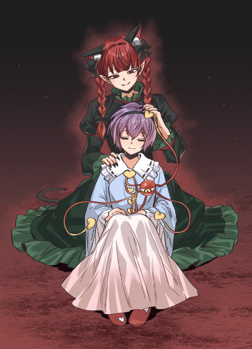 komeiji satori and kaenbyou rin (touhou) drawn by grey_nagato