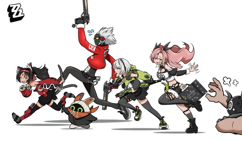 nicole demara, eous, anby demara, amillion, nekomiya mana, and 1 more (zenless zone zero) drawn by tatsu_(hukkatsu)