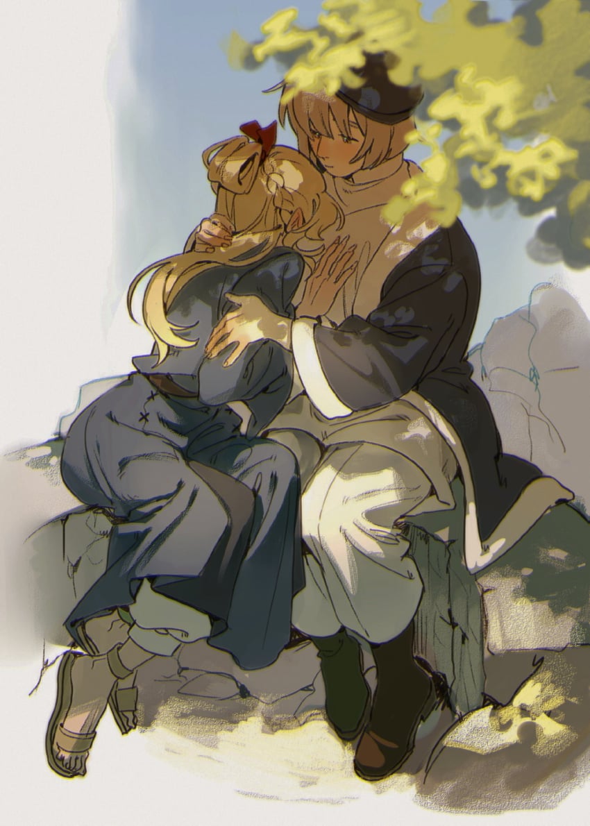 marcille donato and falin touden (dungeon meshi) drawn by iria_arts