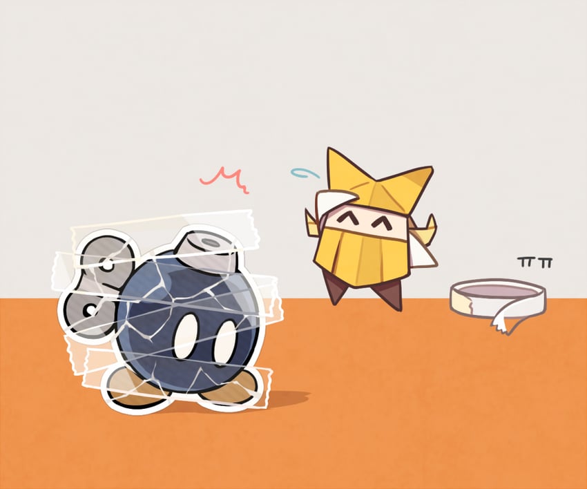 bob-omb, olivia, bobby, and tape (mario and 2 more) drawn by ssalbulre