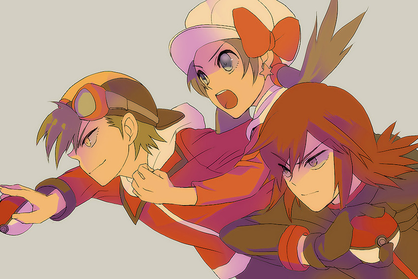 ethan, silver, and kris (pokemon and 1 more) drawn by satoshi_nai