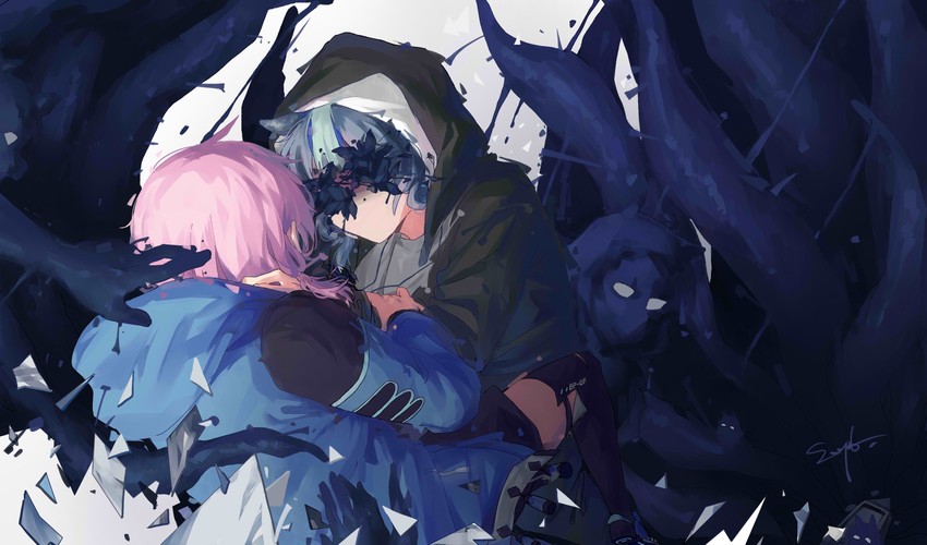 blue poison and glaucus (arknights) drawn by saipute