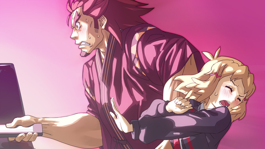 tachibana hibiki and kazanari genjuurou (senki zesshou symphogear) drawn by yaporu_(halllcion)