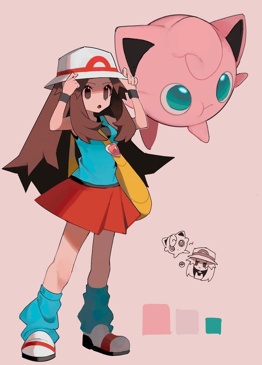 leaf and jigglypuff (pokemon and 1 more) drawn by 950magi618