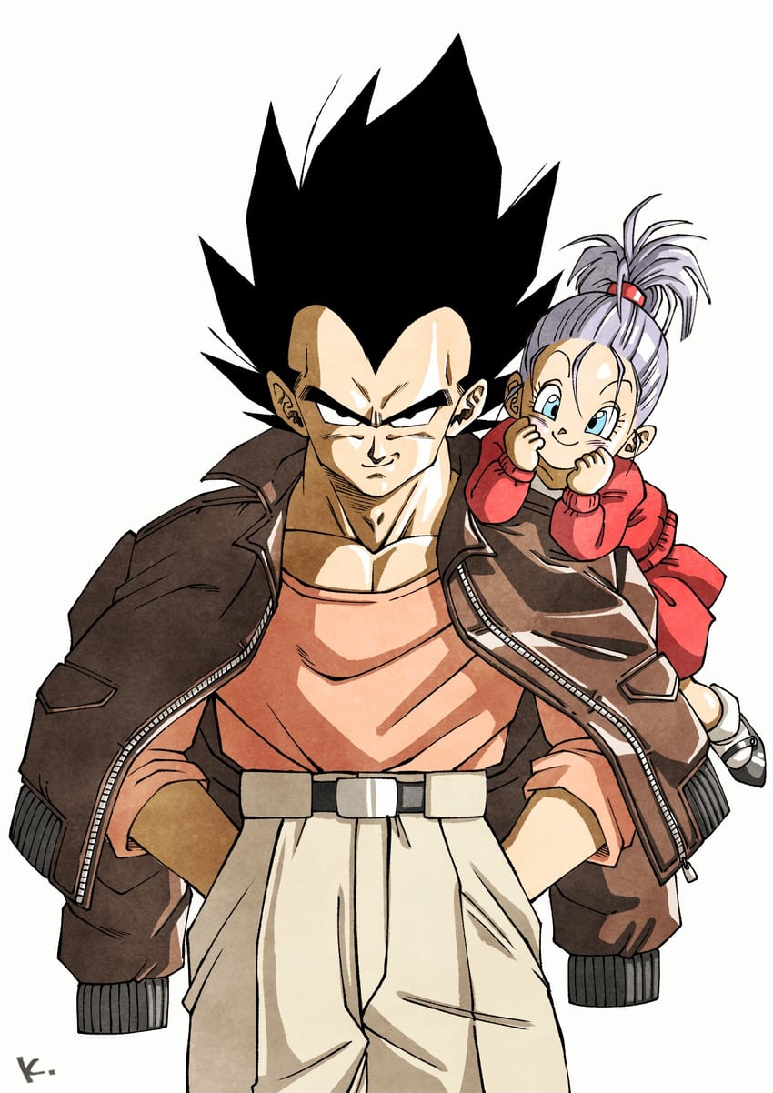 vegeta and bra (dragon ball and 1 more) drawn by kakeru_(dbskakeru)