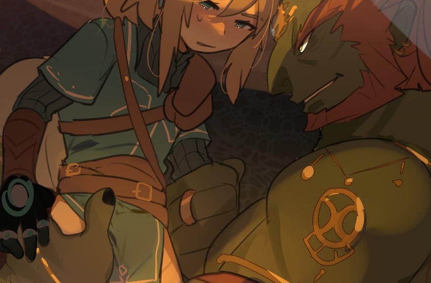 link and ganondorf (the legend of zelda and 1 more) drawn by suikaels