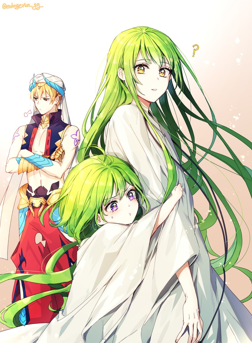enkidu, gilgamesh, and kingu (fate and 2 more) drawn by ede