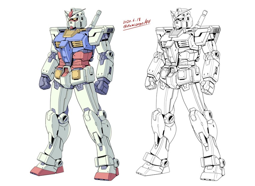 rx-78-2 gundam (gundam and 1 more) drawn by kamizono_(spookyhouse)