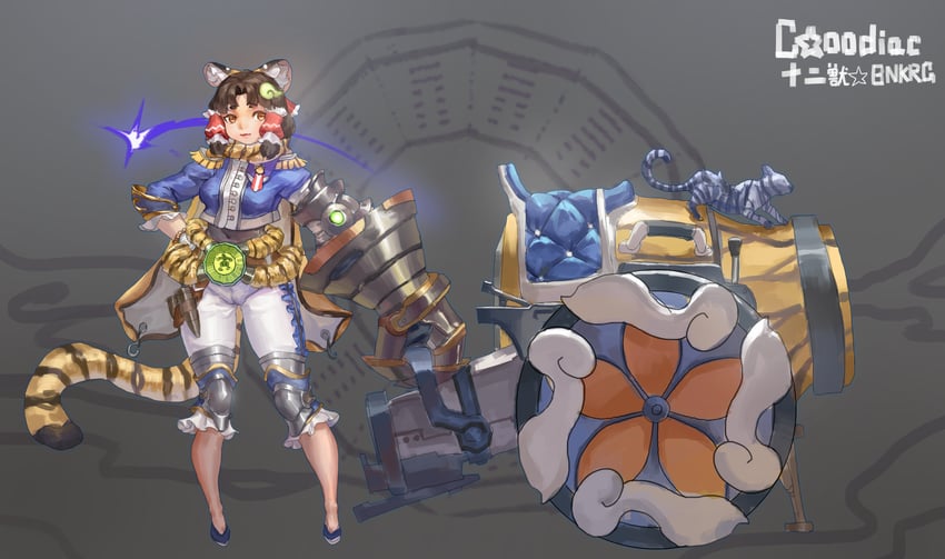 hakurei reimu, benikurage, and zoodiac tigermortar (touhou and 2 more) drawn by d_tomoki