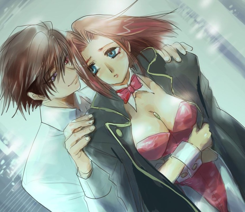 lelouch vi britannia and kouzuki kallen (code geass) drawn by memejiro