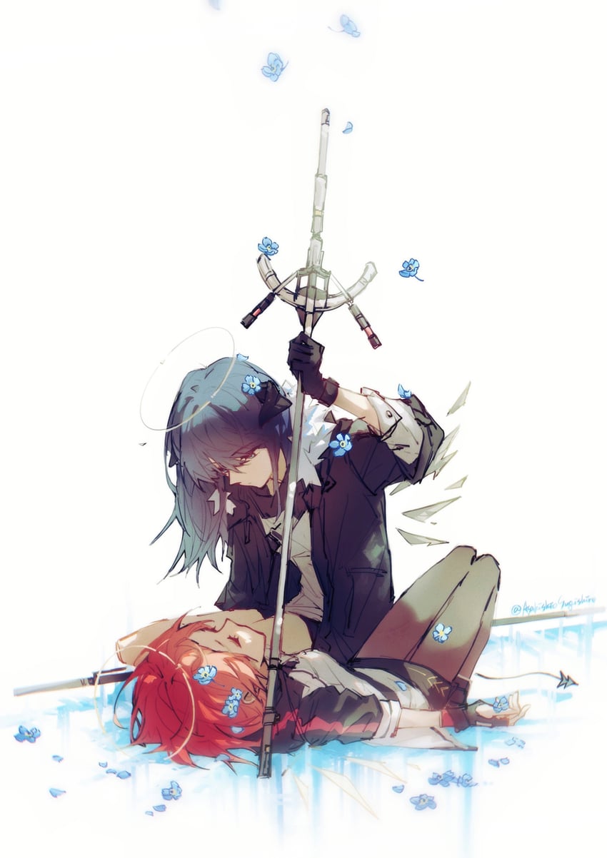 exusiai and mostima (arknights) drawn by asakishiosugishiro