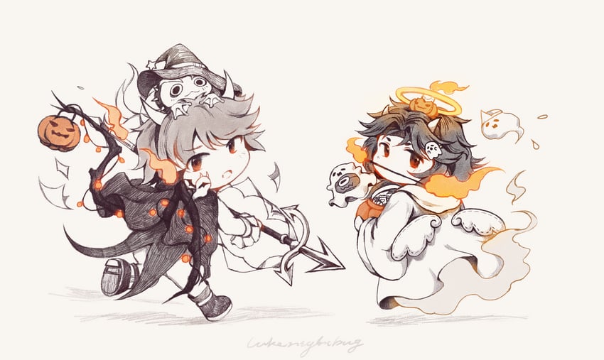taira no chouki, kesa kujiru, azuma kaisen, and ogata garaiya (len'en) drawn by hotaru_kago