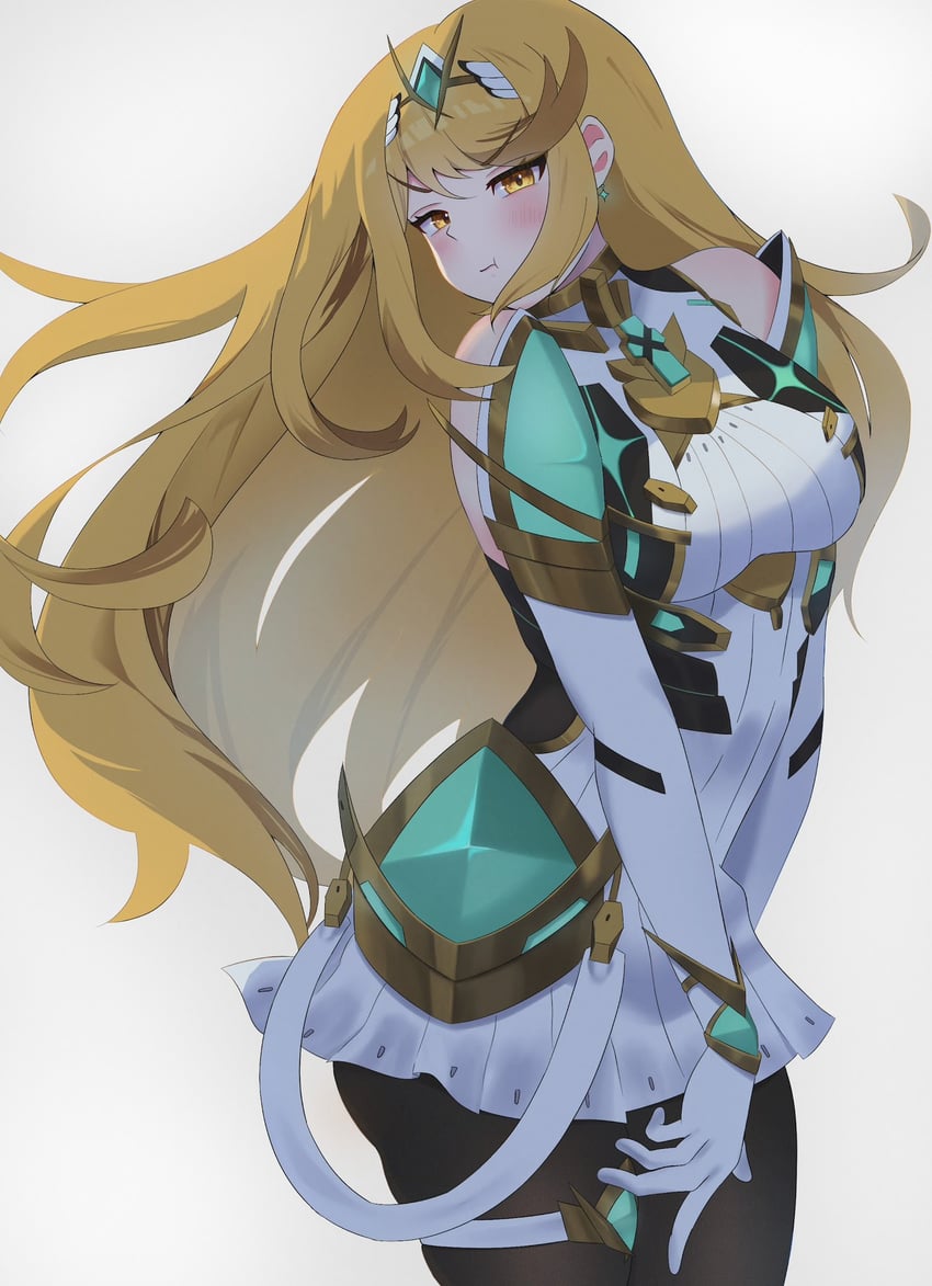 mythra (xenoblade chronicles and 1 more) drawn by exchampion12