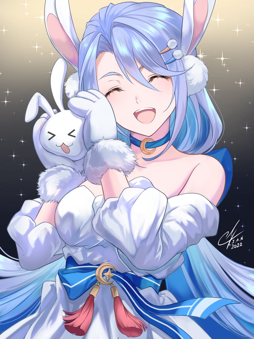 moon bunny dominiel (epic seven) drawn by i_a_n