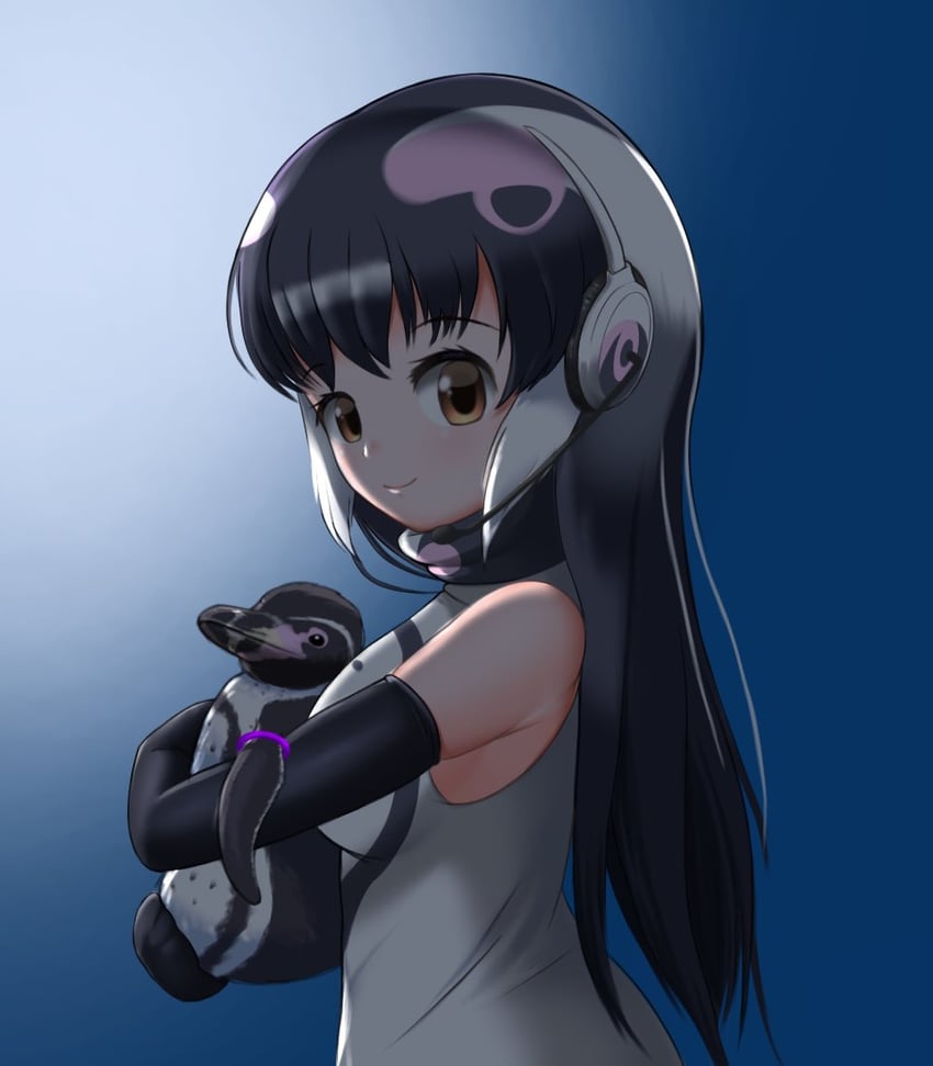 african penguin and grape-kun (kemono friends and 1 more) drawn by universe_hululu