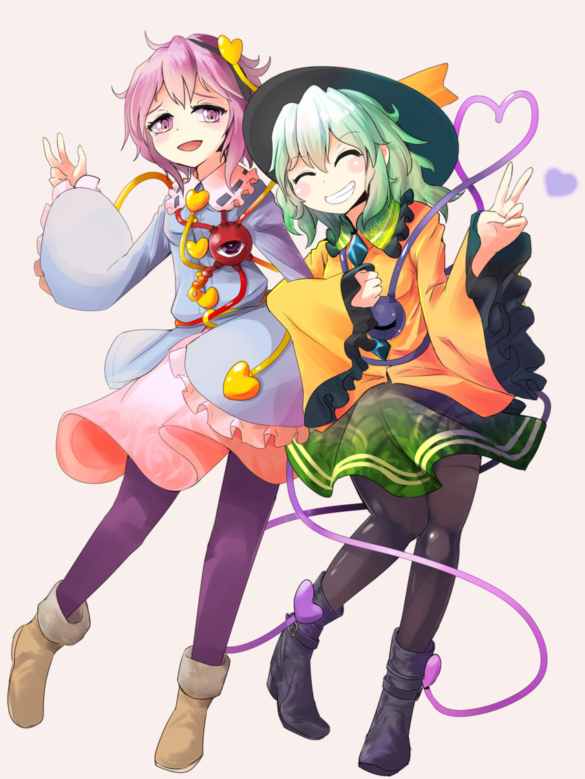 komeiji koishi and komeiji satori (touhou) drawn by nama_shirasu