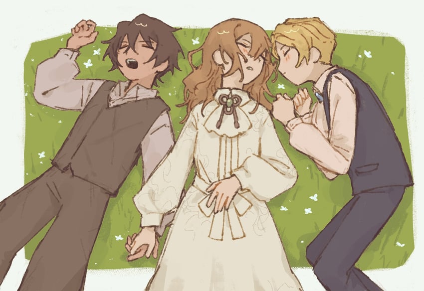 heathcliff, catherine, and linton (project moon and 1 more) drawn by yobunkiii