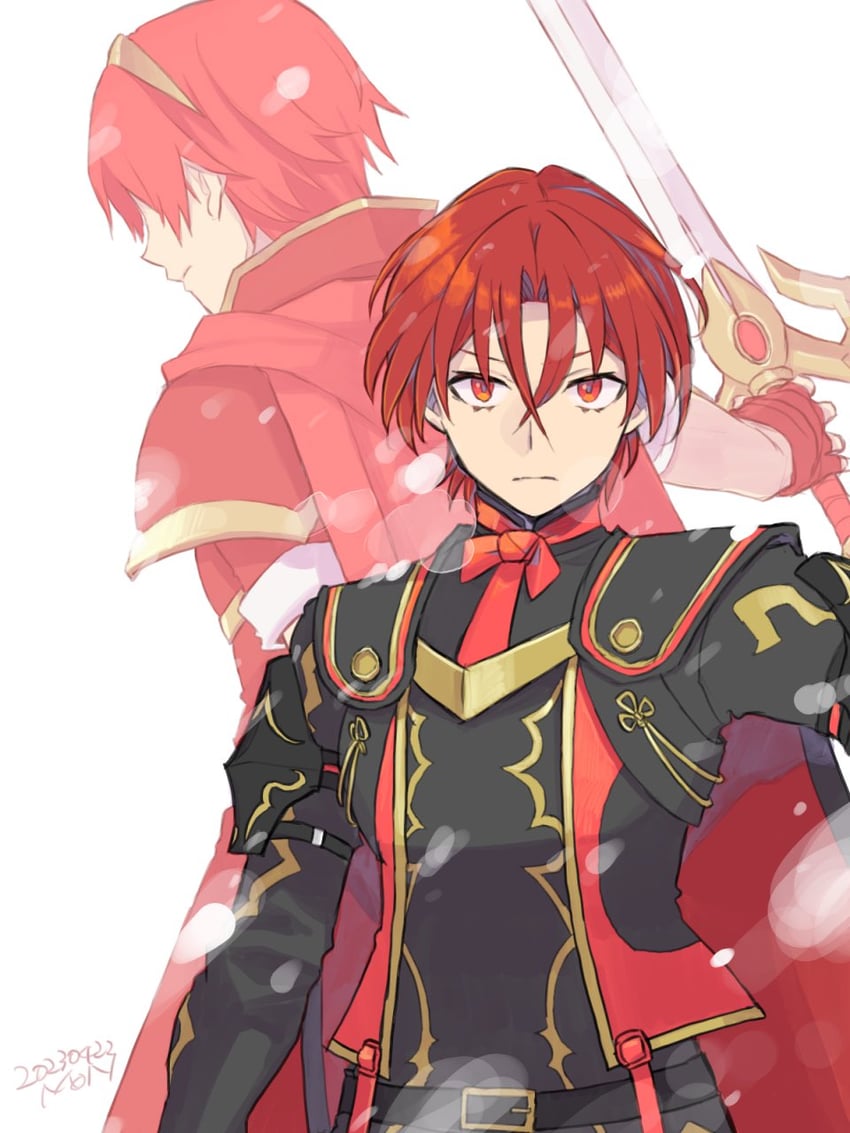 male alear and marth (fire emblem and 1 more) drawn by mojiyama