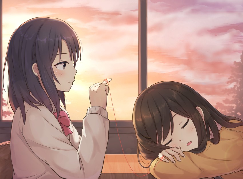 adachi sakura and shimamura hougetsu (adachi to shimamura) drawn by yotsushi
