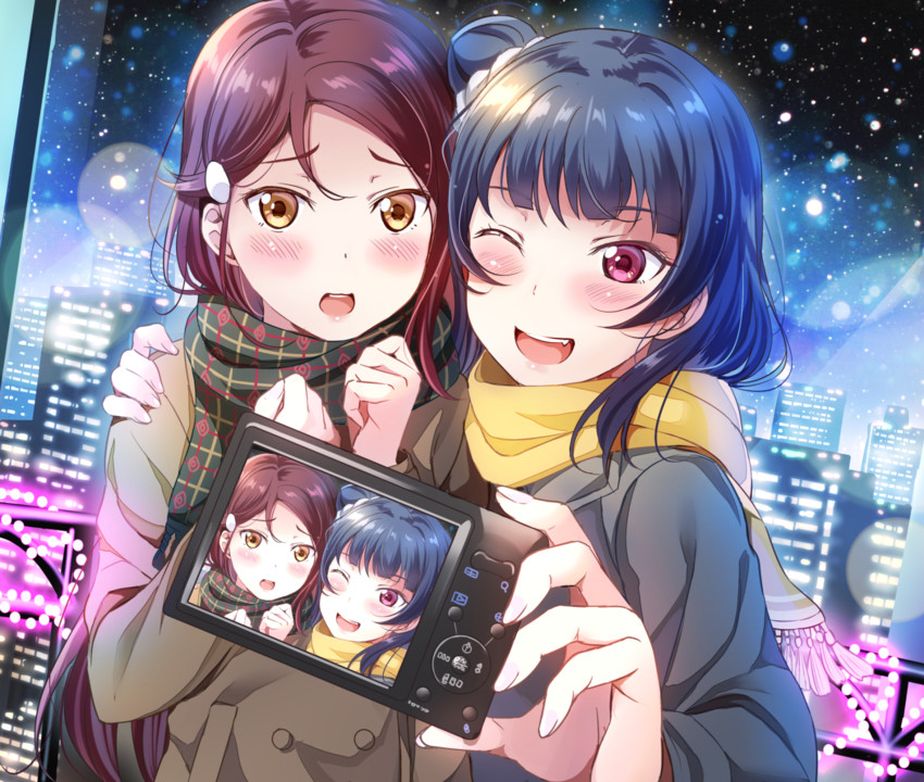 tsushima yoshiko and sakurauchi riko (love live! and 1 more) drawn by tipii