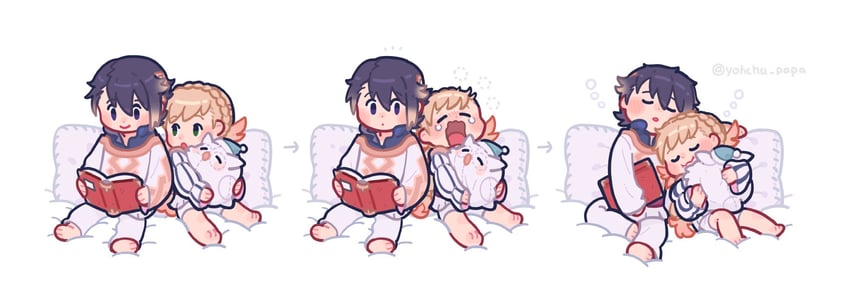 sharena, alfonse, and feh (fire emblem and 1 more) drawn by mushi_rags