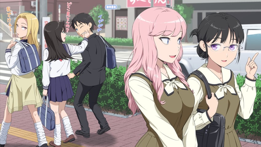 kuroki tomoko's mother, yoshida masaki's mother, kuroki tomoko's father, tamura yuri's mother, and katou asuka's mother (original and 1 more) drawn by ichikawa_masahiro