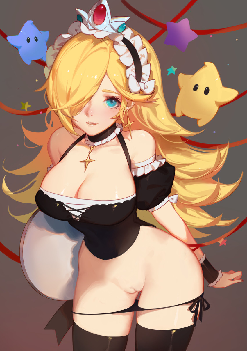 rosalina, luma, and blue luma (mario and 1 more) drawn by songjikyo