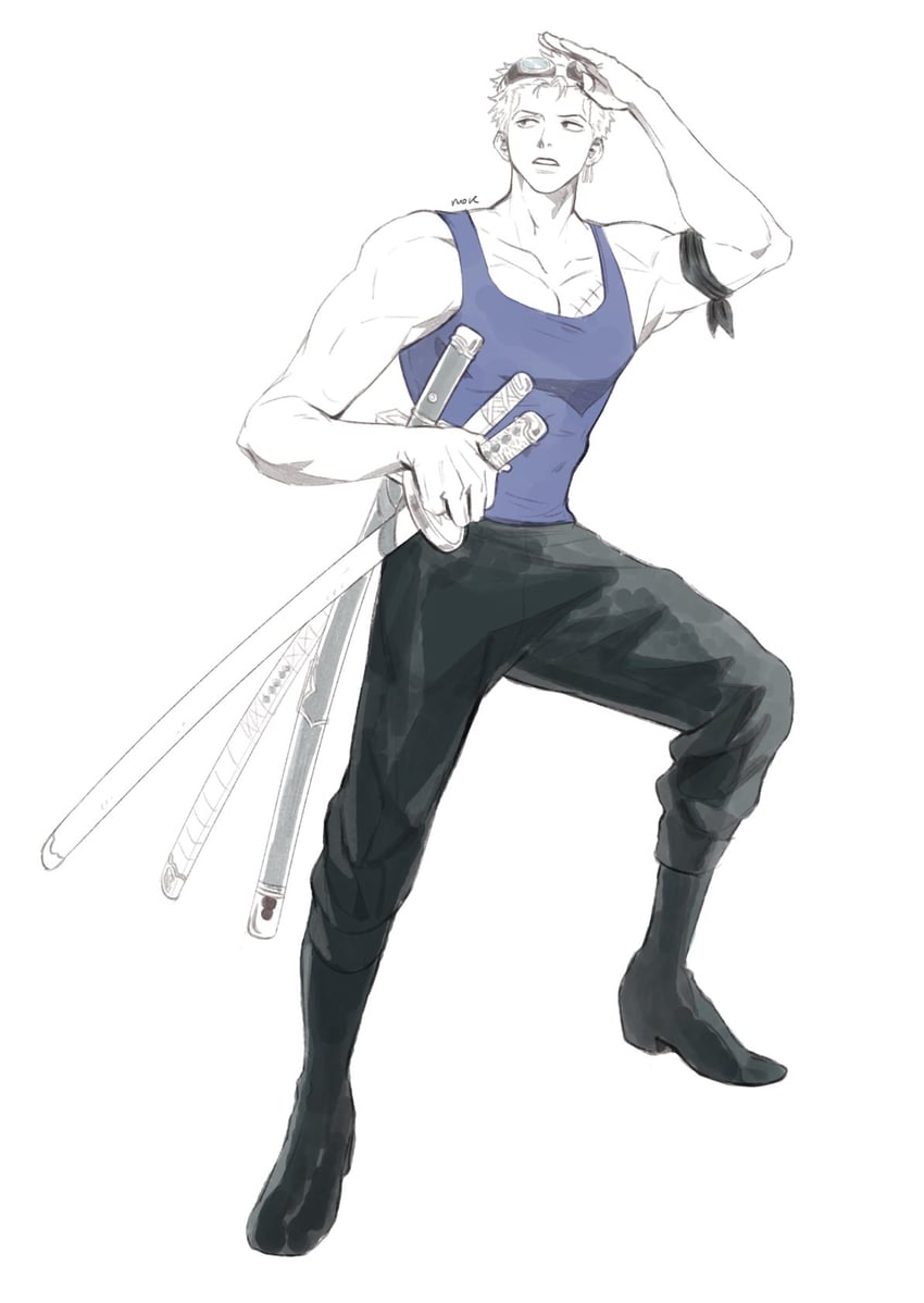 roronoa zoro (one piece) drawn by nok_(nok_1)