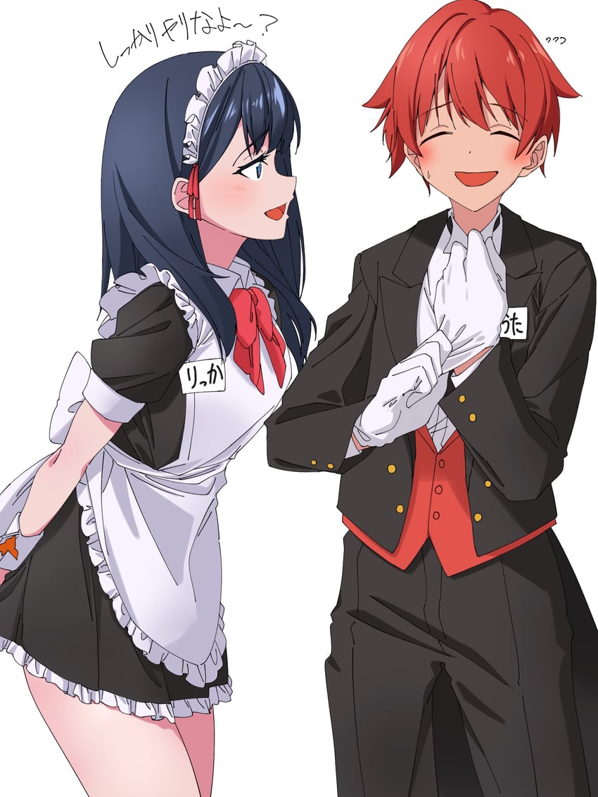 takarada rikka and hibiki yuuta (gridman universe) drawn by isme