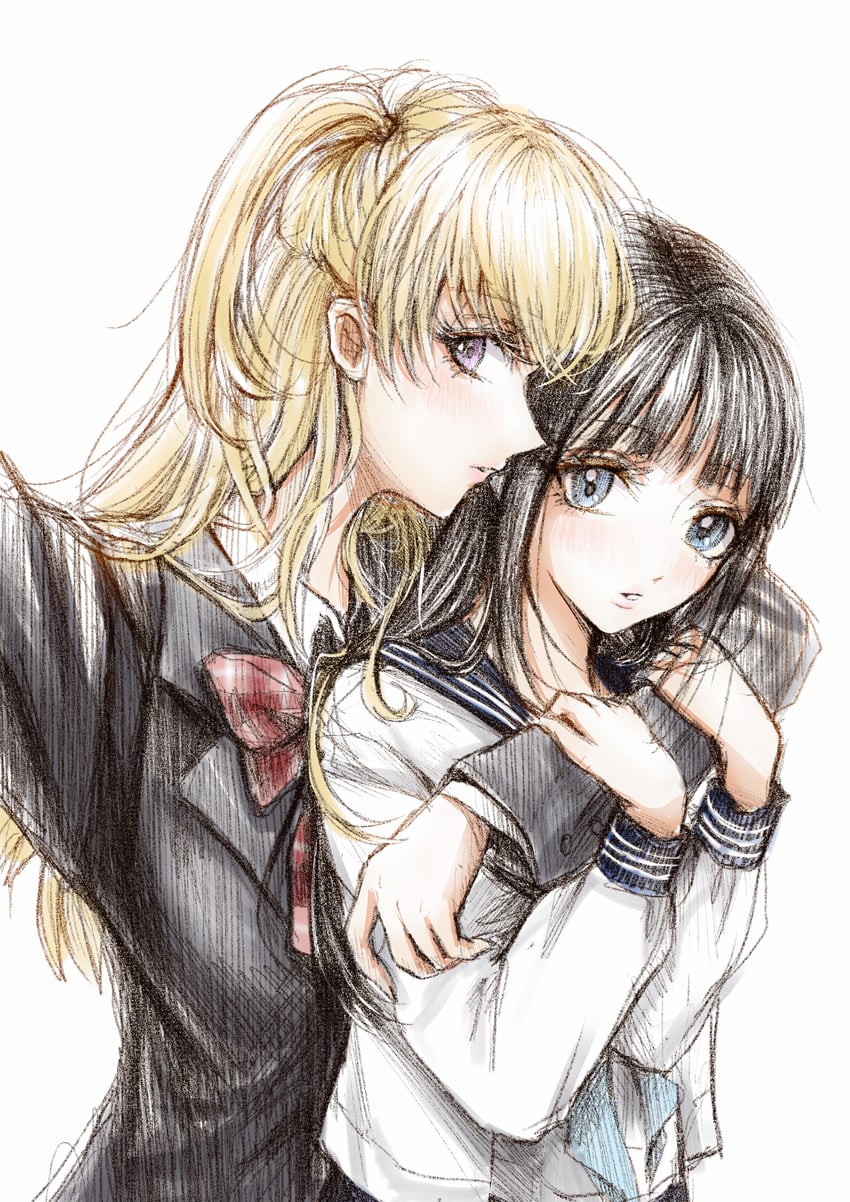 akebi komichi and kizaki erika (akebi-chan no serafuku) drawn by pinkuempire